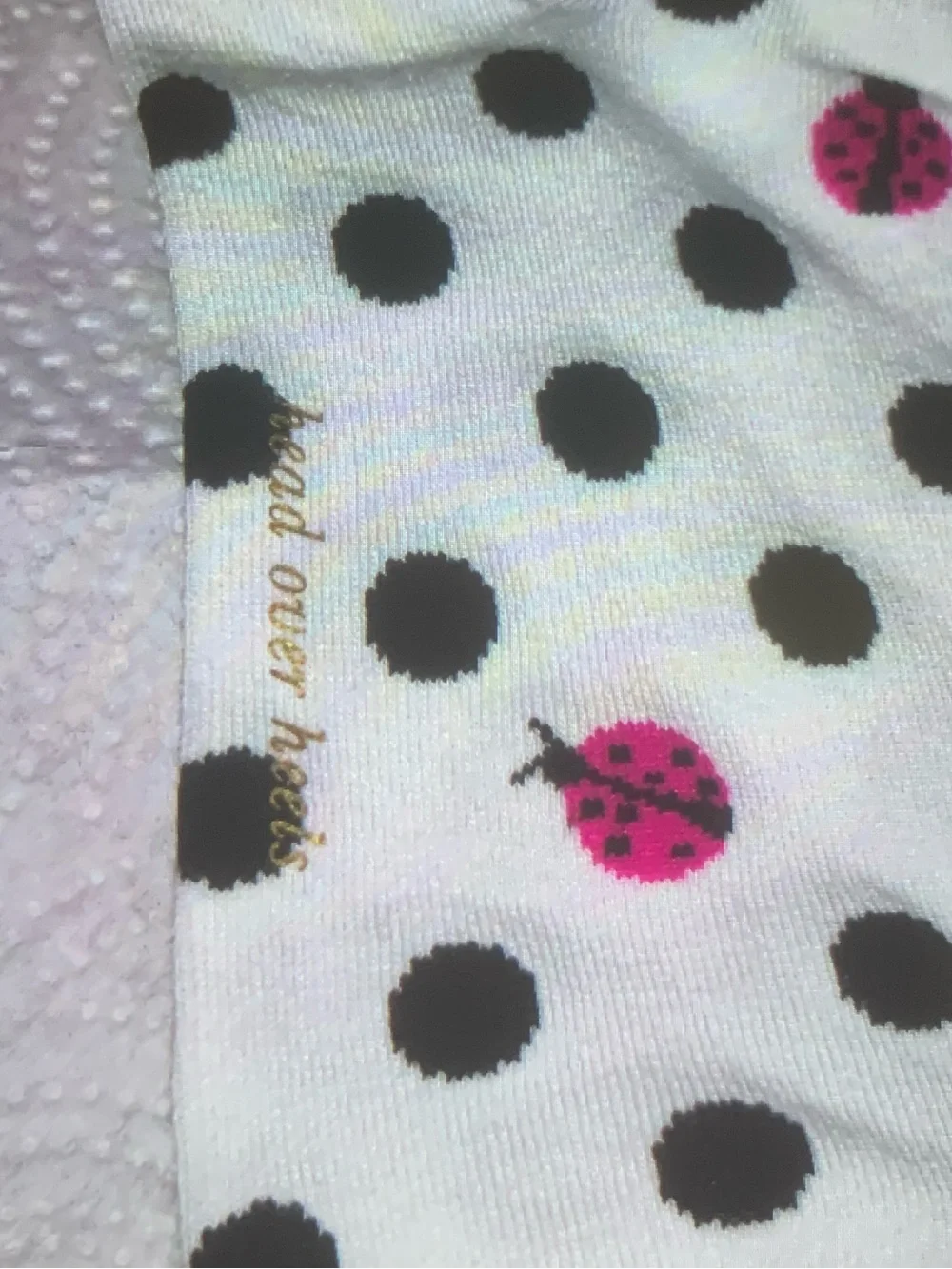 Kate Spade New York Polka Dot Crew Socks with Red Ladybug NEW NWT